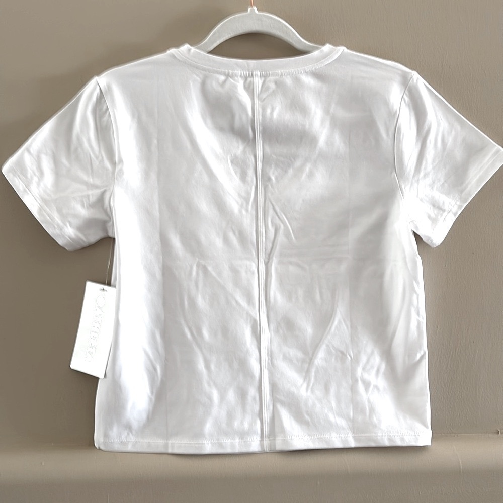 Athleta Essential V-Neck Tee. Bright White. XXS. NWT. - Picture 5 of 8